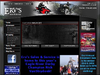 Web site www.ervssales.com, Erv's Sales & Service